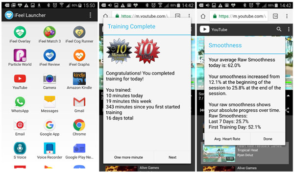 iFeel Android Apps Launcher and Coach Screen