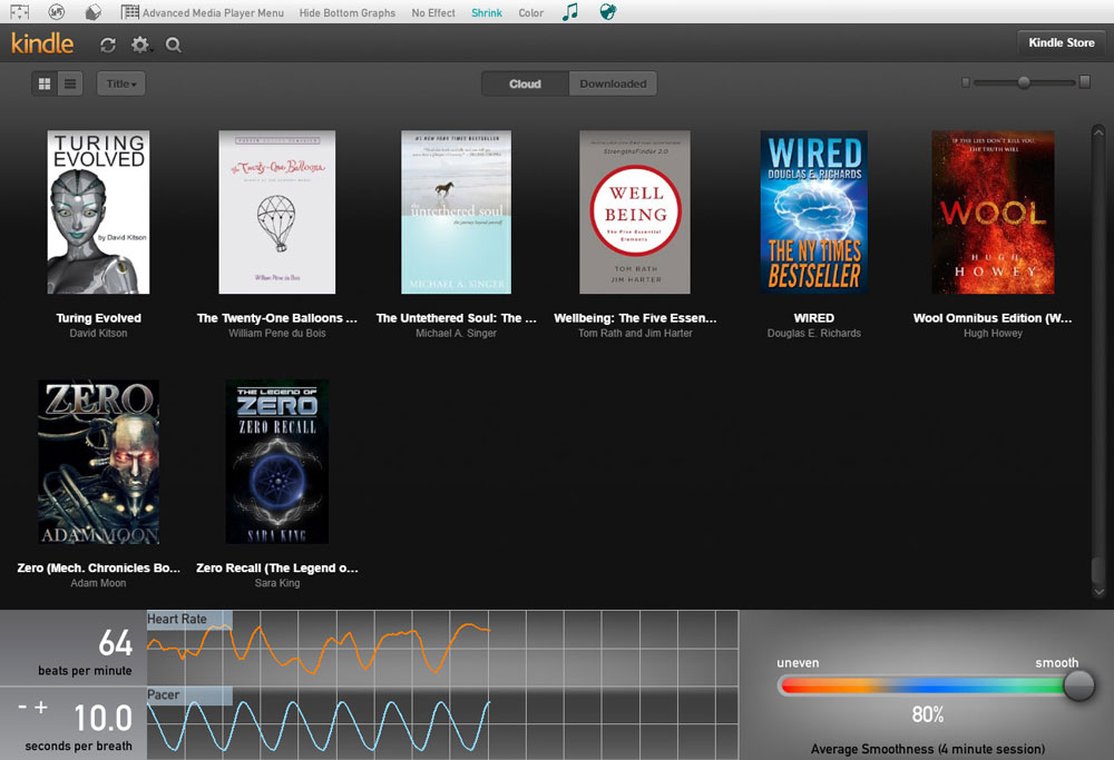 Advanced Media Player Kindle Biofeedback Example