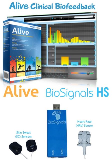 Alive Clinical Biofeedback with BioSignals Dual SCL HRV Sensor