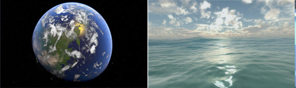 Virtual Reality Biofeedback View Earth and Ocean